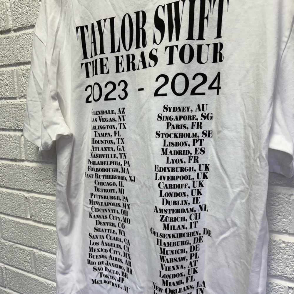 Taylor Swift The Eras Tour Official Merch White T-Shirt Large 2023-24 - Picture 10 of 11